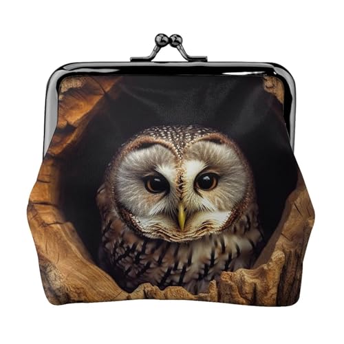 Kleine Geldbörse mit Eulenbaumloch, für Damen, Kiss-Lock-Geldbörse, Leder, niedliche Münzgeldbörse, Mini-Münztasche, Kleingeldbörse, Schlüsselhalter von LHDGBNV