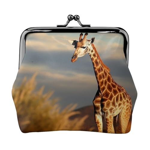 Kleine Geldbörse mit Giraffen-Motiv "Tiere von Afrika" für Frauen, Kiss-Lock-Geldbörse, Leder, niedliche Münzgeldbörse, Mini-Münztasche, Kleingeldbörse, Schlüsselhalter Kleine Geldbörse mit Giraffen-Motiv "Tiere von Afrika" für Frauen, Kiss-Lock-Geldbörse, Leder, niedliche Münzgeldbörse, Mini-Münztasche, Kleingeldbörse, Schlüsselhalter von LHDGBNV