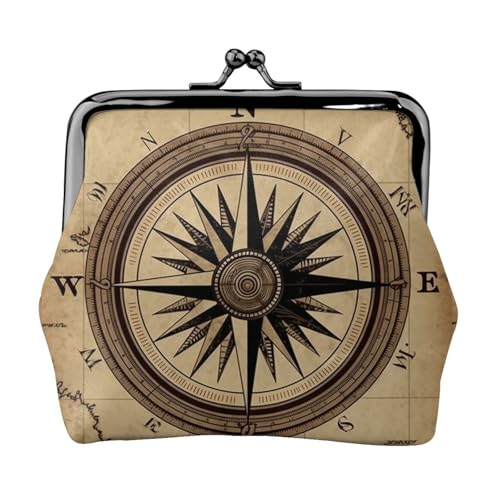 Kleine Geldbörse mit Kompass, Windkarte, für Damen, Kiss-Lock-Geldbörse, Leder, niedliche Münzgeldbörse, Mini-Münztasche, Kleingeldtasche, Schlüsselhalter Kleine Geldbörse mit Kompass, Windkarte, für Damen, Kiss-Lock-Geldbörse, Leder, niedliche Münzgeldbörse, Mini-Münztasche, Kleingeldtasche, Schlüsselhalter von LHDGBNV