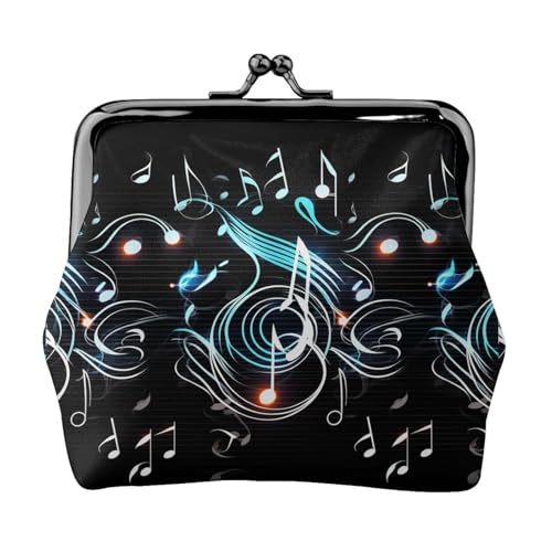 Kleine Geldbörse mit Musiknoten für Frauen, Kiss-Lock-Geldbörse, Leder, niedliche Münzgeldbörse, Mini-Münztasche, Kleingeldbörse, Schlüsselhalter von LHDGBNV