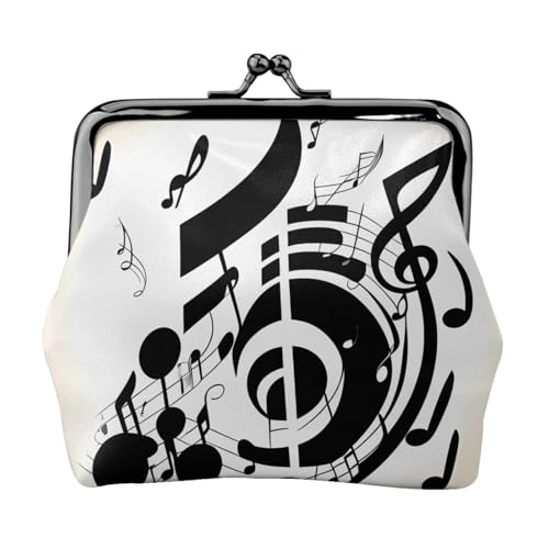 Kleine Geldbörse mit Musiknoten für Frauen, Kiss-Lock-Geldbörse, Leder, niedliche Münzgeldbörse, Mini-Münztasche, Kleingeldbörse, Schlüsselhalter von LHDGBNV