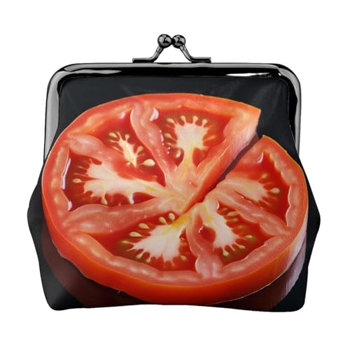 Kleine Geldbörse mit Tomatenscheiben für Damen, Kiss-Lock-Geldbörse, Leder, niedliche Münzgeldbörse, Mini-Münztasche, Kleingeldbörse, Schlüsselhalter von LHDGBNV