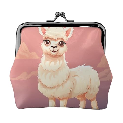 Kleine Geldbörse mit niedlichem Lama, für Damen, Kiss-Lock-Geldbörse, Leder, niedliche Münzbörse, Mini-Münztasche, Kleingeldtasche, Schlüsselhalter Kleine Geldbörse mit niedlichem Lama, für Damen, Kiss-Lock-Geldbörse, Leder, niedliche Münzbörse, Mini-Münztasche, Kleingeldtasche, Schlüsselhalter von LHDGBNV