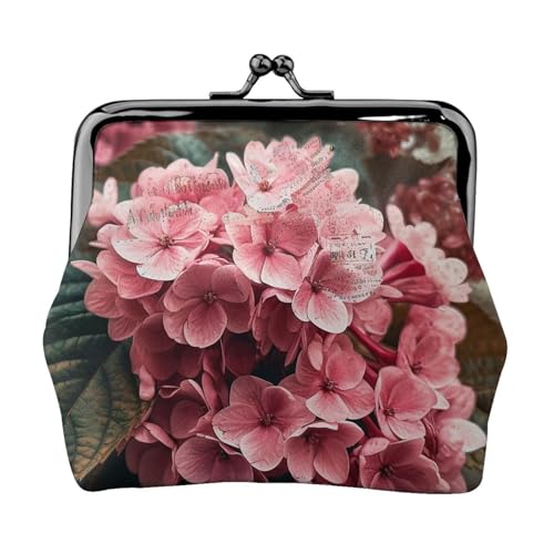 Kleine Geldbörse mit rosa Blumen, Kiss-Lock-Geldbörse, Leder, niedliche Münzgeldbörse, Mini-Münztasche, Kleingeldbörse, Schlüsselhalter von LHDGBNV
