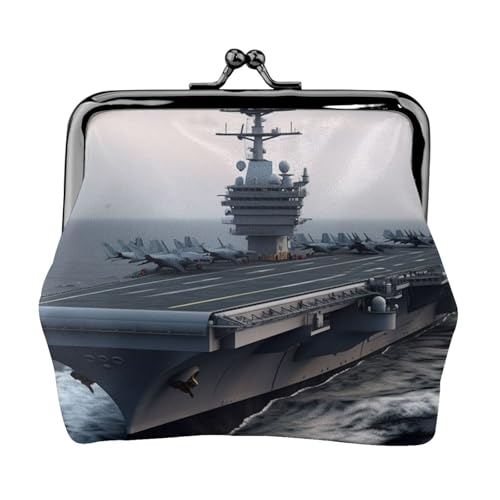 Kleine Münzbörse für Damen, Flugzeugträger, Kiss-Lock-Geldbörse, Leder, niedliche Münzbörse, Mini-Münztasche, Kleingeldbörse, Schlüsselhalter Kleine Münzbörse für Damen, Flugzeugträger, Kiss-Lock-Geldbörse, Leder, niedliche Münzbörse, Mini-Münztasche, Kleingeldbörse, Schlüsselhalter von LHDGBNV