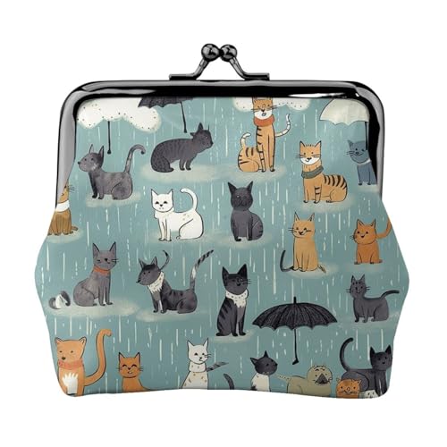 Kleine Münzbörse für Damen, Motiv: Regenkatzen und Hunde, Kiss-Lock-Geldbörse, Leder, niedliche Münzgeldbörse, Mini-Münztasche, Kleingeldtasche, Schlüsselhalter Kleine Münzbörse für Damen, Motiv: Regenkatzen und Hunde, Kiss-Lock-Geldbörse, Leder, niedliche Münzgeldbörse, Mini-Münztasche, Kleingeldtasche, Schlüsselhalter von LHDGBNV