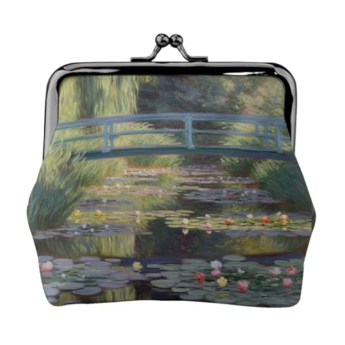 Kleine Münzbörse für Damen, Motiv: Seerosen-Teich, Kiss-Lock-Geldbörse, Leder, niedliche Münzbörse, Mini-Münztasche, Kleingeldbörse, Schlüsselhalter Kleine Münzbörse für Damen, Motiv: Seerosen-Teich, Kiss-Lock-Geldbörse, Leder, niedliche Münzbörse, Mini-Münztasche, Kleingeldbörse, Schlüsselhalter von LHDGBNV