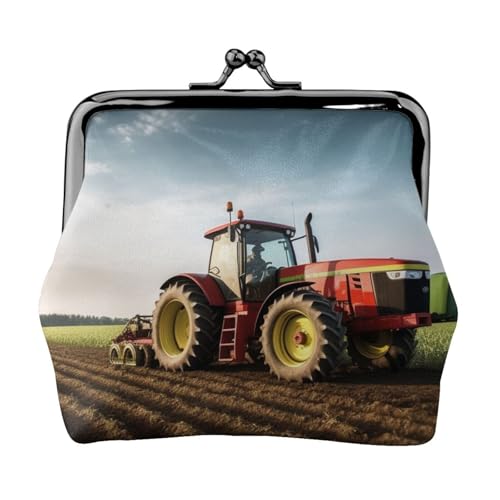 Kleine Münzbörse für Damen, Motiv: Traktor Farm, Kiss-Lock-Geldbörse, Leder, niedlich, Münztasche, Kleingeldtasche, Schlüsselhalter Kleine Münzbörse für Damen, Motiv: Traktor Farm, Kiss-Lock-Geldbörse, Leder, niedlich, Münztasche, Kleingeldtasche, Schlüsselhalter von LHDGBNV