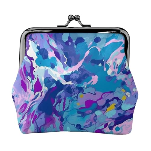 Kleine Münzbörse für Frauen, Kiss-Lock-Geldbörse, Leder, niedliche Münzgeldbörse, Mini-Münztasche, Kleingeldtasche, Schlüsselhalter, Violett und Blau Kleine Münzbörse für Frauen, Kiss-Lock-Geldbörse, Leder, niedliche Münzgeldbörse, Mini-Münztasche, Kleingeldtasche, Schlüsselhalter, Violett und Blau von LHDGBNV