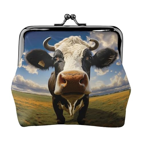 Kleine Münzbörse für Frauen, Präriekuh, Leder, niedliche Münztasche, Kleingeldtasche, Schlüsselhalter von LHDGBNV