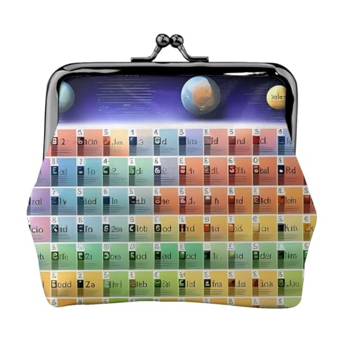 Kleine Münzbörse mit Periodensystem für Frauen, Kiss-Lock-Geldbörse, Leder, niedliche Münzgeldbörse, Mini-Münztasche, Kleingeldbörse, Schlüsselhalter von LHDGBNV