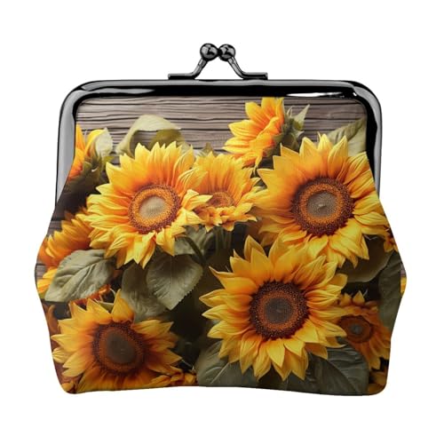 Kleine Münzbörse mit Pflanzenmotiv, Sonnenblume, für Damen, Kiss-Lock-Geldbörse, Leder, niedliche Münzbörse, Mini-Münztasche, Kleingeldtasche, Schlüsselhalter Kleine Münzbörse mit Pflanzenmotiv, Sonnenblume, für Damen, Kiss-Lock-Geldbörse, Leder, niedliche Münzbörse, Mini-Münztasche, Kleingeldtasche, Schlüsselhalter von LHDGBNV