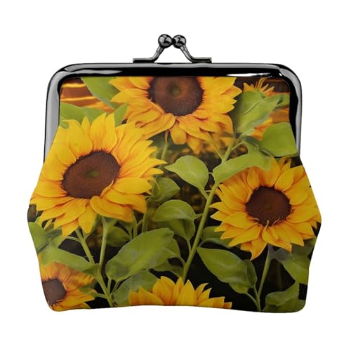 Kleine Münzbörse mit Sonnenblume, Kiss-Lock-Geldbörse, Leder, niedliche Münzgeldbörse, Mini-Münztasche, Kleingeldbörse, Schlüsselhalter von LHDGBNV
