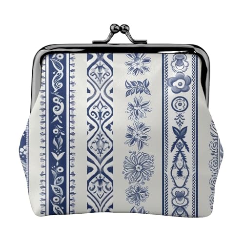 Kleine Münzgeldbörse für Frauen, Kiss-Lock-Geldbörse, Leder, niedliche Münzgeldbörse, Mini-Münztasche, Kleingeldtasche, Schlüsselhalter, Set mit blauer Stickerei Kleine Münzgeldbörse für Frauen, Kiss-Lock-Geldbörse, Leder, niedliche Münzgeldbörse, Mini-Münztasche, Kleingeldtasche, Schlüsselhalter, Set mit blauer Stickerei von LHDGBNV