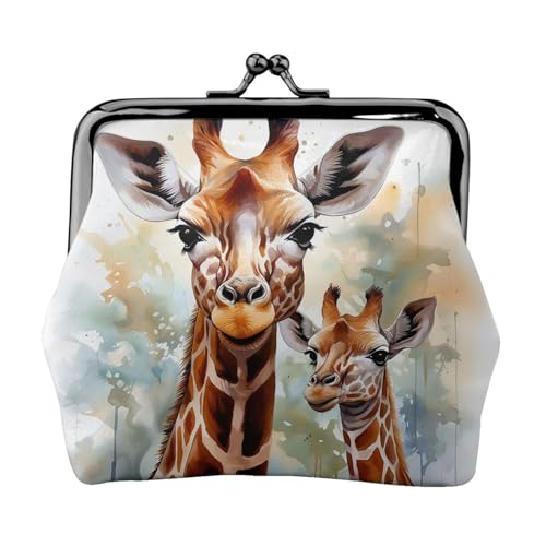 Kleines Münzfach für Damen, Motiv: Hirsch-Giraffe, Leder, niedliche Münztasche, Kleingeldtasche, Schlüsselhalter Kleines Münzfach für Damen, Motiv: Hirsch-Giraffe, Leder, niedliche Münztasche, Kleingeldtasche, Schlüsselhalter von LHDGBNV
