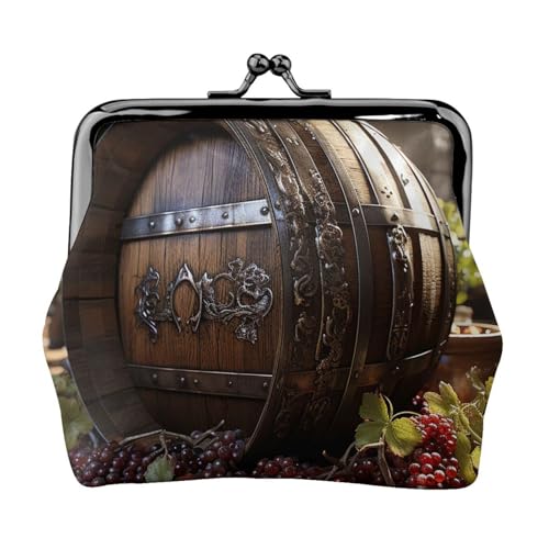Kleines Münzfach für Damen, Rotweinfass für Damen, Kiss-Lock-Geldbörse, Leder, niedliche Münzgeldbörse, Mini-Münztasche, Kleingeldbörse, Schlüsselhalter Kleines Münzfach für Damen, Rotweinfass für Damen, Kiss-Lock-Geldbörse, Leder, niedliche Münzgeldbörse, Mini-Münztasche, Kleingeldbörse, Schlüsselhalter von LHDGBNV