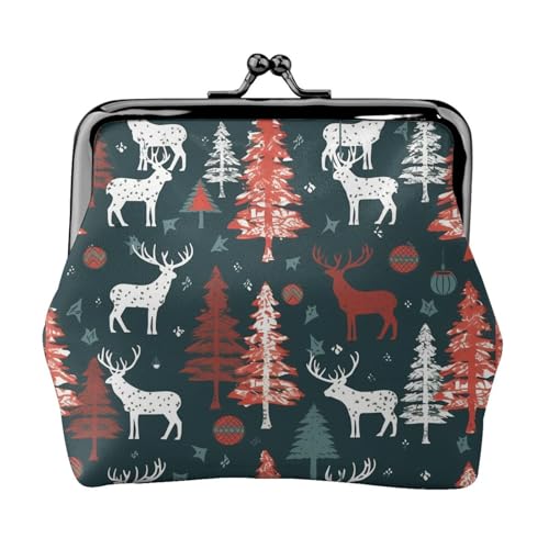 Kleines Münzgeldbörse mit Kuhh-Motiv und Hirschbaum, für Damen, Kiss-Lock-Geldbörse, Leder, niedlich, Münztasche, Kleingeldtasche, Schlüsselhalter Kleines Münzgeldbörse mit Kuhh-Motiv und Hirschbaum, für Damen, Kiss-Lock-Geldbörse, Leder, niedlich, Münztasche, Kleingeldtasche, Schlüsselhalter von LHDGBNV