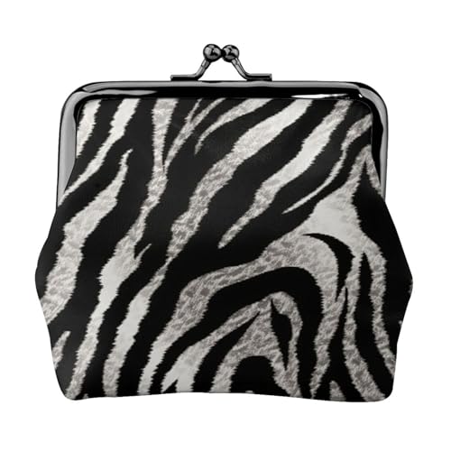 Kleines Portemonnaie für Damen, Zebramuster, Schwarz und Weiß, Kiss-Lock-Geldbörse, Leder, niedliche Münzbörse, Mini-Münztasche, Kleingeldtasche, Schlüsselhalter Kleines Portemonnaie für Damen, Zebramuster, Schwarz und Weiß, Kiss-Lock-Geldbörse, Leder, niedliche Münzbörse, Mini-Münztasche, Kleingeldtasche, Schlüsselhalter von LHDGBNV