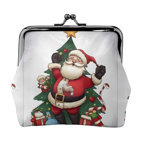 Kleines Portemonnaie mit Aufschrift "Merry Christmas" für Frauen, Kiss-Lock-Geldbörse, Leder, niedlich, Münztasche, Münzbeutel, Schlüsselhalter Kleines Portemonnaie mit Aufschrift "Merry Christmas" für Frauen, Kiss-Lock-Geldbörse, Leder, niedlich, Münztasche, Münzbeutel, Schlüsselhalter von LHDGBNV