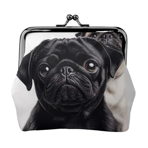 Kleines Portemonnaie mit niedlichem Mops-Motiv, für Damen, Leder, niedliche Münztasche, Kleingeldtasche, Schlüsselhalter Kleines Portemonnaie mit niedlichem Mops-Motiv, für Damen, Leder, niedliche Münztasche, Kleingeldtasche, Schlüsselhalter von LHDGBNV