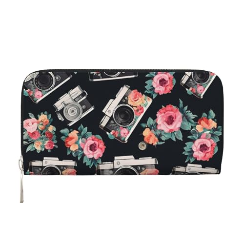 LHDGBNV Geldbörse aus PU-Leder für Damen und Mädchen, mit Reißverschluss, Kreditkartenhalter, Blume, Kamera, lange Geldbörse, Clutch, wasserdicht, Reisehandtasche LHDGBNV Geldbörse aus PU-Leder für Damen und Mädchen, mit Reißverschluss, Kreditkartenhalter, Blume, Kamera, lange Geldbörse, Clutch, wasserdicht, Reisehandtasche von LHDGBNV