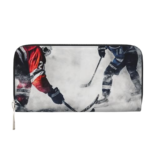 LHDGBNV Geldbörse aus PU-Leder für Damen und Mädchen, mit Reißverschluss, Kreditkartenhalter, Eishockey-Kunst, lange Geldbörse, Clutch, wasserdicht, Reisehandtasche LHDGBNV Geldbörse aus PU-Leder für Damen und Mädchen, mit Reißverschluss, Kreditkartenhalter, Eishockey-Kunst, lange Geldbörse, Clutch, wasserdicht, Reisehandtasche von LHDGBNV