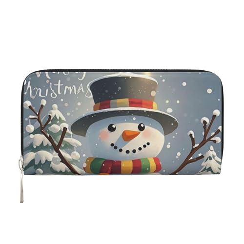 LHDGBNV Geldbörse aus PU-Leder für Damen und Mädchen, mit Reißverschluss, Kreditkartenhalter, Frohe Weihnachten, Schneemann, lange Geldbörse, Clutch, Geldbörse, wasserdicht, Reisehandtasche LHDGBNV Geldbörse aus PU-Leder für Damen und Mädchen, mit Reißverschluss, Kreditkartenhalter, Frohe Weihnachten, Schneemann, lange Geldbörse, Clutch, Geldbörse, wasserdicht, Reisehandtasche von LHDGBNV
