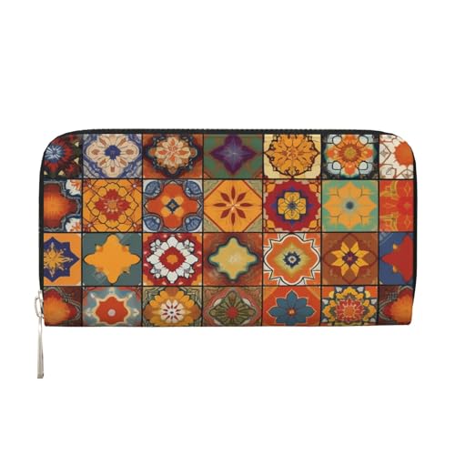 LHDGBNV Geldbörse aus PU-Leder für Damen und Mädchen, mit Reißverschluss, Kreditkartenhalter, Gruppe von marokkanischen geometrischen geometrischen langen Geldbörsen, Clutch, wasserdicht LHDGBNV Geldbörse aus PU-Leder für Damen und Mädchen, mit Reißverschluss, Kreditkartenhalter, Gruppe von marokkanischen geometrischen geometrischen langen Geldbörsen, Clutch, wasserdicht von LHDGBNV