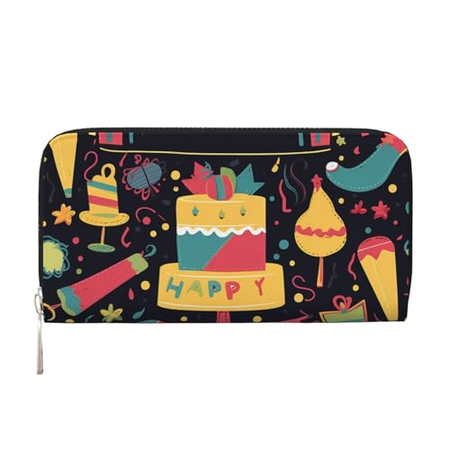 LHDGBNV Geldbörse aus PU-Leder für Damen und Mädchen, mit Reißverschluss, Kreditkartenhalter, Happy Birthday-Bilder, lange Geldbörse, Clutch, Geldbörse, wasserdicht, Reisehandtasche LHDGBNV Geldbörse aus PU-Leder für Damen und Mädchen, mit Reißverschluss, Kreditkartenhalter, Happy Birthday-Bilder, lange Geldbörse, Clutch, Geldbörse, wasserdicht, Reisehandtasche von LHDGBNV