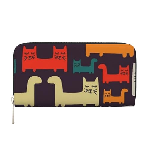 LHDGBNV Geldbörse aus PU-Leder für Damen und Mädchen, mit Reißverschluss, Kreditkartenhalter, Katzen-Illustration, lange Geldbörse, Clutch, Geldbörse, wasserdicht, Reisehandtasche LHDGBNV Geldbörse aus PU-Leder für Damen und Mädchen, mit Reißverschluss, Kreditkartenhalter, Katzen-Illustration, lange Geldbörse, Clutch, Geldbörse, wasserdicht, Reisehandtasche von LHDGBNV