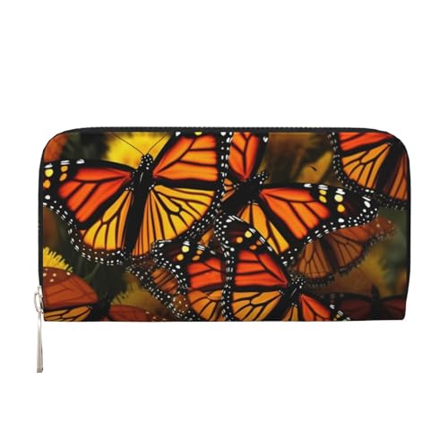 LHDGBNV Geldbörse aus PU-Leder für Damen und Mädchen, mit Reißverschluss, Kreditkartenhalter, Monarch-Schmetterlinge, lange Geldbörse, Clutch, wasserdicht, Reisehandtasche LHDGBNV Geldbörse aus PU-Leder für Damen und Mädchen, mit Reißverschluss, Kreditkartenhalter, Monarch-Schmetterlinge, lange Geldbörse, Clutch, wasserdicht, Reisehandtasche von LHDGBNV