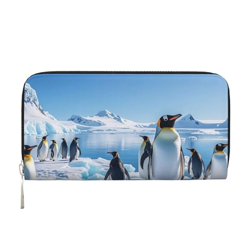 LHDGBNV Geldbörse aus PU-Leder für Damen und Mädchen, mit Reißverschluss, Kreditkartenhalter, Pinguin, Antarktis, Eis, lange Geldbörse, Clutch, wasserdicht, Reisehandtasche LHDGBNV Geldbörse aus PU-Leder für Damen und Mädchen, mit Reißverschluss, Kreditkartenhalter, Pinguin, Antarktis, Eis, lange Geldbörse, Clutch, wasserdicht, Reisehandtasche von LHDGBNV