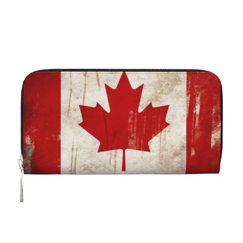 LHDGBNV Geldbörse aus PU-Leder für Damen und Mädchen, mit Reißverschluss, Kreditkartenhalter, Retro, Kanada-Flagge, lange Geldbörse, Clutch, Geldbörse, wasserdicht, Reisehandtasche LHDGBNV Geldbörse aus PU-Leder für Damen und Mädchen, mit Reißverschluss, Kreditkartenhalter, Retro, Kanada-Flagge, lange Geldbörse, Clutch, Geldbörse, wasserdicht, Reisehandtasche von LHDGBNV