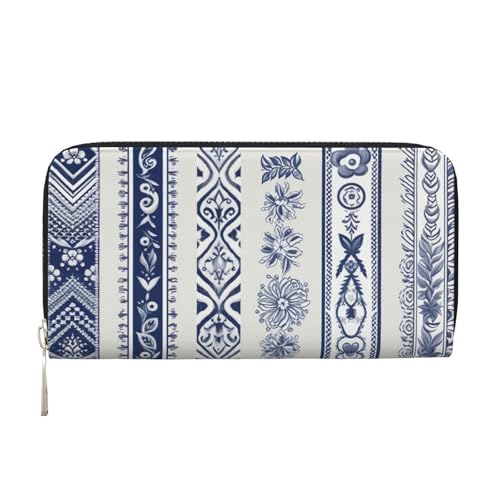 LHDGBNV Geldbörse aus PU-Leder für Damen und Mädchen, mit Reißverschluss, Kreditkartenhalter, Set mit blauer Stickerei, lange Geldbörse, Clutch, Geldbörse, wasserdicht, Reisehandtasche LHDGBNV Geldbörse aus PU-Leder für Damen und Mädchen, mit Reißverschluss, Kreditkartenhalter, Set mit blauer Stickerei, lange Geldbörse, Clutch, Geldbörse, wasserdicht, Reisehandtasche von LHDGBNV