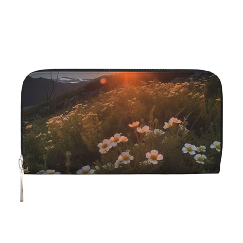 LHDGBNV Geldbörse aus PU-Leder für Damen und Mädchen, mit Reißverschluss, Kreditkartenhalter, Sonnenuntergang und Blumen, lange Geldbörse, Clutch, wasserdicht, Reisehandtasche LHDGBNV Geldbörse aus PU-Leder für Damen und Mädchen, mit Reißverschluss, Kreditkartenhalter, Sonnenuntergang und Blumen, lange Geldbörse, Clutch, wasserdicht, Reisehandtasche von LHDGBNV