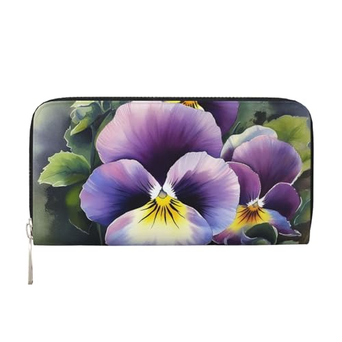 LHDGBNV Geldbörse aus PU-Leder für Damen und Mädchen, mit Reißverschluss, Kreditkartenhalter, Stiefmütterchen, Perfektion, lange Geldbörse, Clutch, Geldbörse, wasserdicht, Reisehandtasche LHDGBNV Geldbörse aus PU-Leder für Damen und Mädchen, mit Reißverschluss, Kreditkartenhalter, Stiefmütterchen, Perfektion, lange Geldbörse, Clutch, Geldbörse, wasserdicht, Reisehandtasche von LHDGBNV