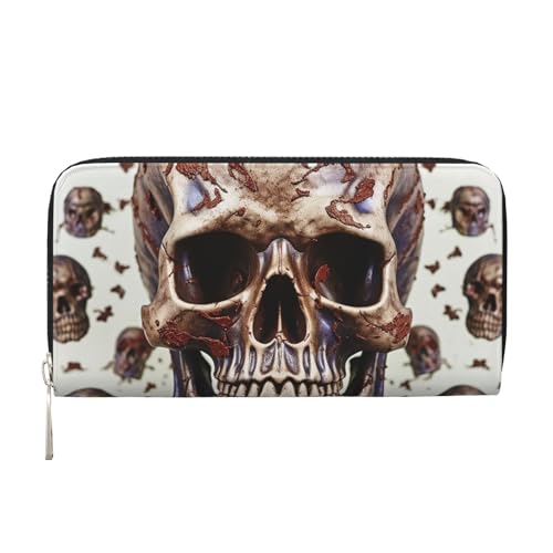 LHDGBNV Geldbörse aus PU-Leder für Damen und Mädchen, mit Reißverschluss, Kreditkartenhalter, Totenkopf auf weißem Hintergrund, lange Geldbörse, Clutch, Geldbörse, wasserdicht, Reisehandtasche LHDGBNV Geldbörse aus PU-Leder für Damen und Mädchen, mit Reißverschluss, Kreditkartenhalter, Totenkopf auf weißem Hintergrund, lange Geldbörse, Clutch, Geldbörse, wasserdicht, Reisehandtasche von LHDGBNV