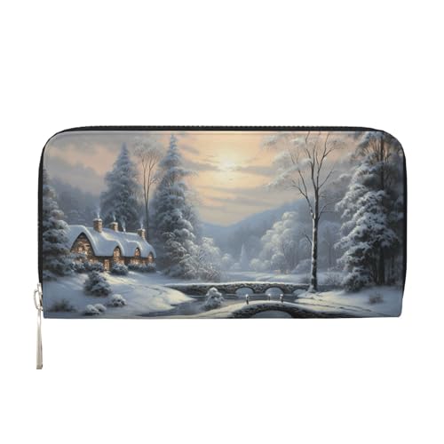 LHDGBNV Geldbörse aus PU-Leder für Damen und Mädchen, mit Reißverschluss, Kreditkartenhalter, Winter, Schnee, lange Geldbörse, Clutch, Geldbörse, wasserdicht, Reisehandtasche LHDGBNV Geldbörse aus PU-Leder für Damen und Mädchen, mit Reißverschluss, Kreditkartenhalter, Winter, Schnee, lange Geldbörse, Clutch, Geldbörse, wasserdicht, Reisehandtasche von LHDGBNV