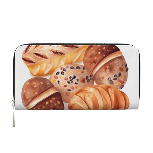 LHDGBNV Geldbörse aus PU-Leder für Damen und Mädchen, mit Reißverschluss, Kreditkartenhalter, bemaltes Brot, lange Geldbörse, Clutch, wasserdicht, Reisehandtasche LHDGBNV Geldbörse aus PU-Leder für Damen und Mädchen, mit Reißverschluss, Kreditkartenhalter, bemaltes Brot, lange Geldbörse, Clutch, wasserdicht, Reisehandtasche von LHDGBNV