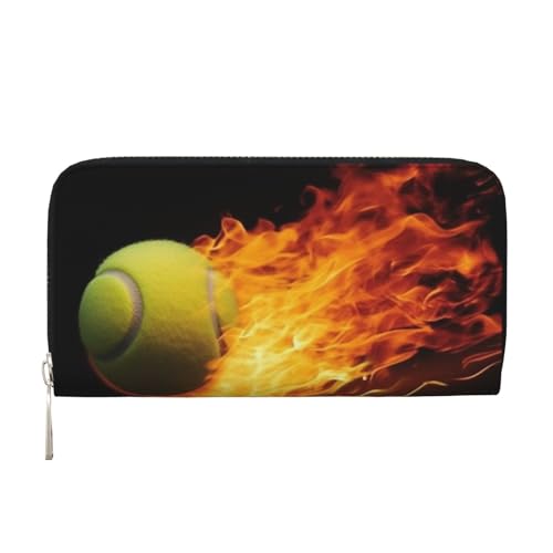 LHDGBNV Geldbörse aus PU-Leder für Damen und Mädchen, mit Reißverschluss, Kreditkartenhalter, brennende Tennisbilder, lange Geldbörse, Clutch, Geldbörse, wasserdicht, Reisehandtasche LHDGBNV Geldbörse aus PU-Leder für Damen und Mädchen, mit Reißverschluss, Kreditkartenhalter, brennende Tennisbilder, lange Geldbörse, Clutch, Geldbörse, wasserdicht, Reisehandtasche von LHDGBNV