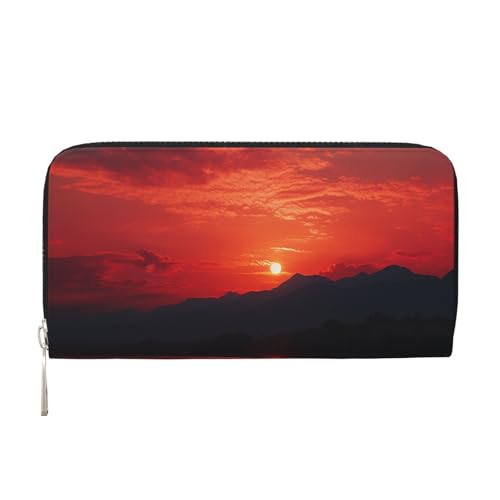 LHDGBNV Geldbörse aus PU-Leder für Damen und Mädchen, mit Reißverschluss, Kreditkartenhalter, feuriges Rot, Sonnenuntergang, lange Geldbörse, Clutch, Geldbörse, wasserdicht, Reisehandtasche LHDGBNV Geldbörse aus PU-Leder für Damen und Mädchen, mit Reißverschluss, Kreditkartenhalter, feuriges Rot, Sonnenuntergang, lange Geldbörse, Clutch, Geldbörse, wasserdicht, Reisehandtasche von LHDGBNV