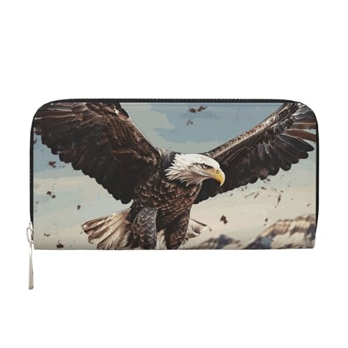LHDGBNV Geldbörse aus PU-Leder für Damen und Mädchen, mit Reißverschluss, Kreditkartenhalter, fliegender Adler, lange Geldbörse, Clutch, Geldbörse, wasserdicht, Reisehandtasche LHDGBNV Geldbörse aus PU-Leder für Damen und Mädchen, mit Reißverschluss, Kreditkartenhalter, fliegender Adler, lange Geldbörse, Clutch, Geldbörse, wasserdicht, Reisehandtasche von LHDGBNV