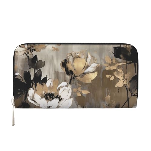 LHDGBNV Geldbörse aus PU-Leder für Damen und Mädchen, mit Reißverschluss, Kreditkartenhalter, friedliche Aquarellmalerei, lange Geldbörse, Clutch, wasserdicht, Reisehandtasche von LHDGBNV