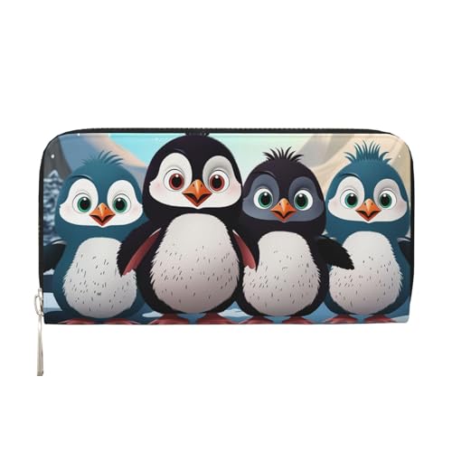 LHDGBNV Geldbörse aus PU-Leder für Damen und Mädchen, mit Reißverschluss, Kreditkartenhalter, fünf niedliche Pinguine, lange Geldbörse, Clutch, Geldbörse, wasserdicht, Reisehandtasche LHDGBNV Geldbörse aus PU-Leder für Damen und Mädchen, mit Reißverschluss, Kreditkartenhalter, fünf niedliche Pinguine, lange Geldbörse, Clutch, Geldbörse, wasserdicht, Reisehandtasche von LHDGBNV