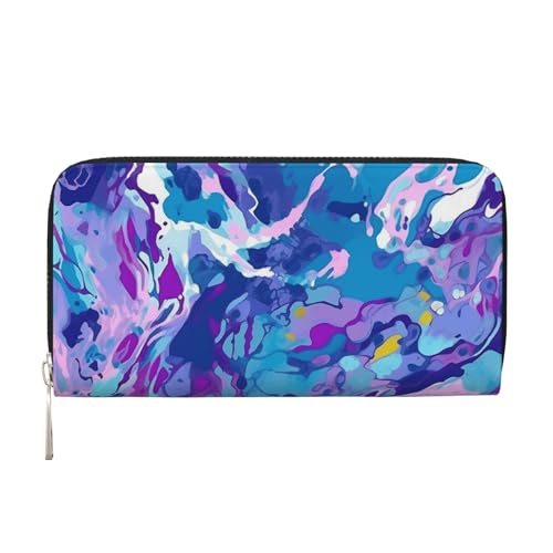 LHDGBNV Geldbörse aus PU-Leder für Damen und Mädchen, mit Reißverschluss, Kreditkartenhalter, lila und blau, gemischtes Muster, lange Geldbörse, Clutch, Geldbörse, wasserdicht, Reisehandtasche LHDGBNV Geldbörse aus PU-Leder für Damen und Mädchen, mit Reißverschluss, Kreditkartenhalter, lila und blau, gemischtes Muster, lange Geldbörse, Clutch, Geldbörse, wasserdicht, Reisehandtasche von LHDGBNV
