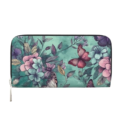 LHDGBNV Geldbörse aus PU-Leder für Damen und Mädchen, mit Reißverschluss, Kreditkartenhalter, mintgrün, Schmetterling, lange Geldbörse, Clutch, Geldbörse, wasserdicht, Reisehandtasche LHDGBNV Geldbörse aus PU-Leder für Damen und Mädchen, mit Reißverschluss, Kreditkartenhalter, mintgrün, Schmetterling, lange Geldbörse, Clutch, Geldbörse, wasserdicht, Reisehandtasche von LHDGBNV