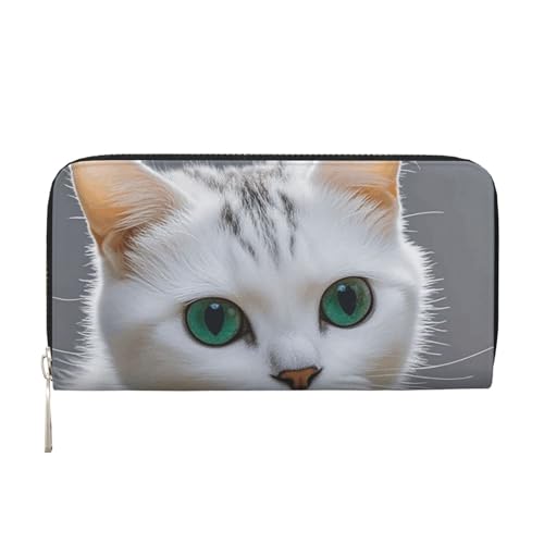 LHDGBNV Geldbörse aus PU-Leder für Damen und Mädchen, mit Reißverschluss, Kreditkartenhalter, niedliche weiße Katze, lange Geldbörse, Clutch, wasserdicht, Reisehandtasche LHDGBNV Geldbörse aus PU-Leder für Damen und Mädchen, mit Reißverschluss, Kreditkartenhalter, niedliche weiße Katze, lange Geldbörse, Clutch, wasserdicht, Reisehandtasche von LHDGBNV