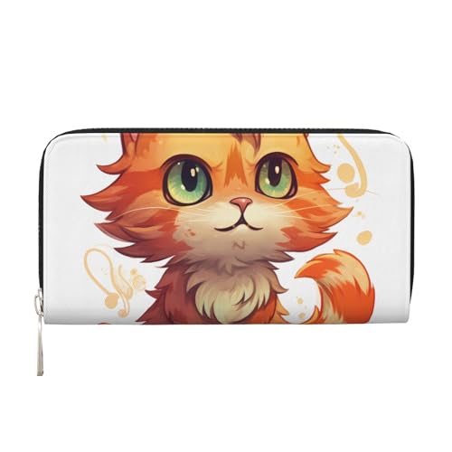 LHDGBNV Geldbörse aus PU-Leder für Damen und Mädchen, mit Reißverschluss, Kreditkartenhalter, orangefarbene Katze, lange Geldbörse, Clutch, wasserdicht, Reisehandtasche LHDGBNV Geldbörse aus PU-Leder für Damen und Mädchen, mit Reißverschluss, Kreditkartenhalter, orangefarbene Katze, lange Geldbörse, Clutch, wasserdicht, Reisehandtasche von LHDGBNV