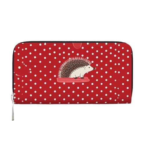 LHDGBNV Geldbörse aus PU-Leder für Damen und Mädchen, mit Reißverschluss, Kreditkartenhalter, rot, gepunktet, Igel, lange Geldbörse, Clutch, wasserdicht, Reisehandtasche LHDGBNV Geldbörse aus PU-Leder für Damen und Mädchen, mit Reißverschluss, Kreditkartenhalter, rot, gepunktet, Igel, lange Geldbörse, Clutch, wasserdicht, Reisehandtasche von LHDGBNV