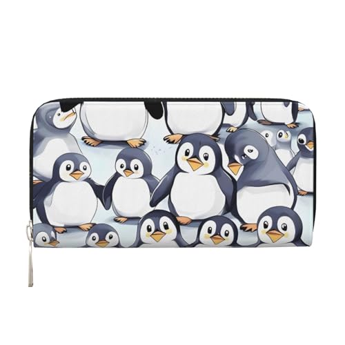 LHDGBNV Geldbörse aus PU-Leder für Damen und Mädchen, mit Reißverschluss, Kreditkartenhalter, viele niedliche Baby-Pinguine, lange Geldbörse, Clutch, wasserdicht, Reisehandtasche LHDGBNV Geldbörse aus PU-Leder für Damen und Mädchen, mit Reißverschluss, Kreditkartenhalter, viele niedliche Baby-Pinguine, lange Geldbörse, Clutch, wasserdicht, Reisehandtasche von LHDGBNV